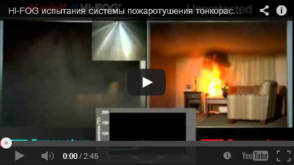 Испытания системы пожаротушения HI-FOG ®
